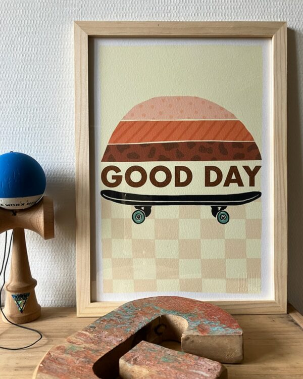 Affiche Good Day Damier