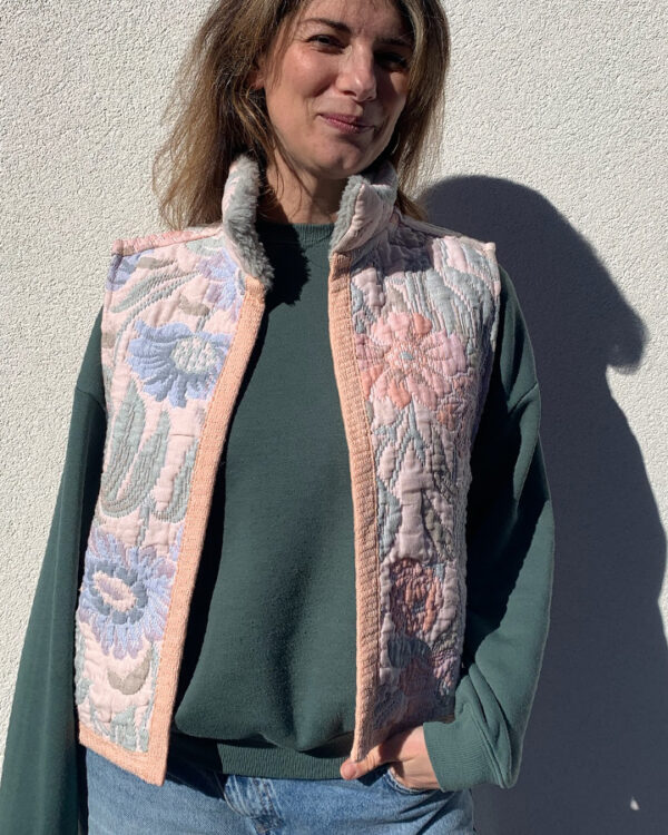 Veste sans manche Fleur Pastel